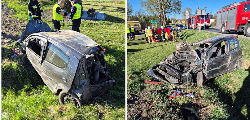 Śmiertelny wypadek w Pruszczu. Nie żyje jedna osoba, druga zabrana śmigłowcem