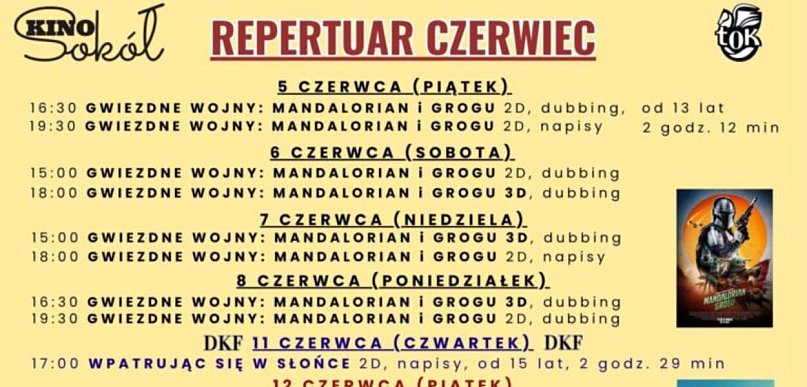 Tuchola. Czerwiec z kinem Sokół. Sprawdź REPERTUAR