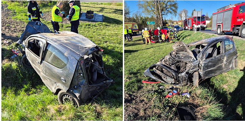 Śmiertelny wypadek w Pruszczu. Nie żyje jedna osoba, druga zabrana śmigłowcem