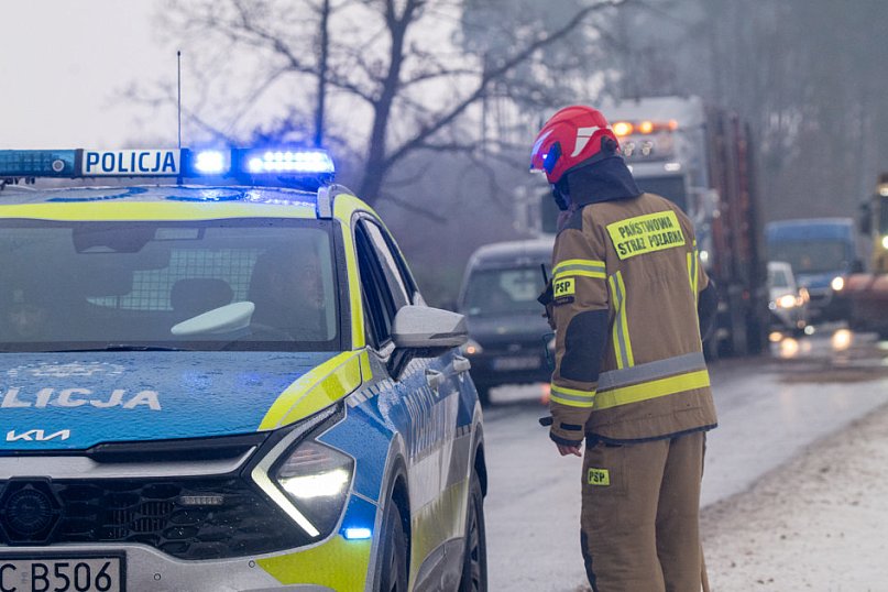 Tuchola - Czersk. Oblodzenie 14 stycznia rano
