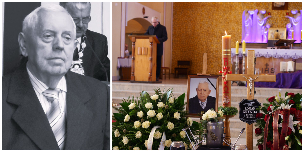 Pożegnanie Romana Gryndy (fot. z lewej Gmina Tuchola, fot. z prawej Piotr Paterski)