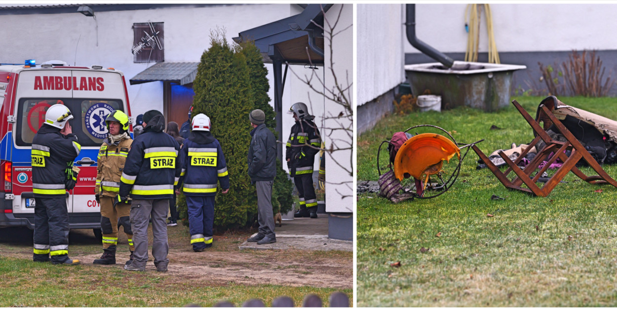 Do bardzo poważnego pożaru doszło w Liński we wtorek rano, 25 listopada. Fot. Piotr Paterski