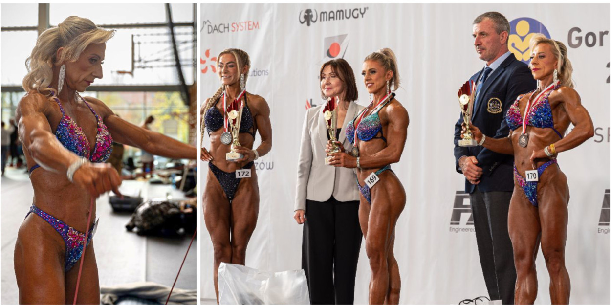 Ewa Filipiak i III miejsce w kategorii fitness sylwetkowego weteranów podczas Mistrzostw Polski Juniorów i Weteranów w Kulturystyce i Fitness.
