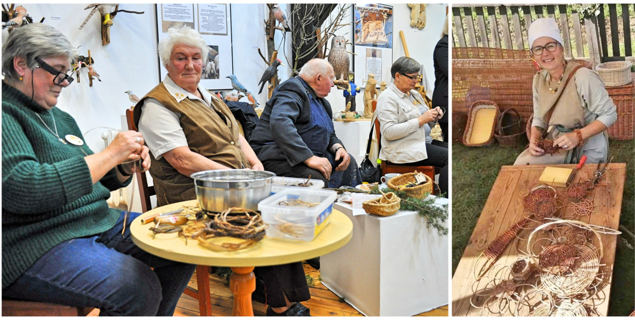 Nasi plecionkarze. Od lewej Hanna Behrendt, Jolanta Bagorska, Henryk Tyda, Anna Przytarska. Z prawej Marzena Przytarska