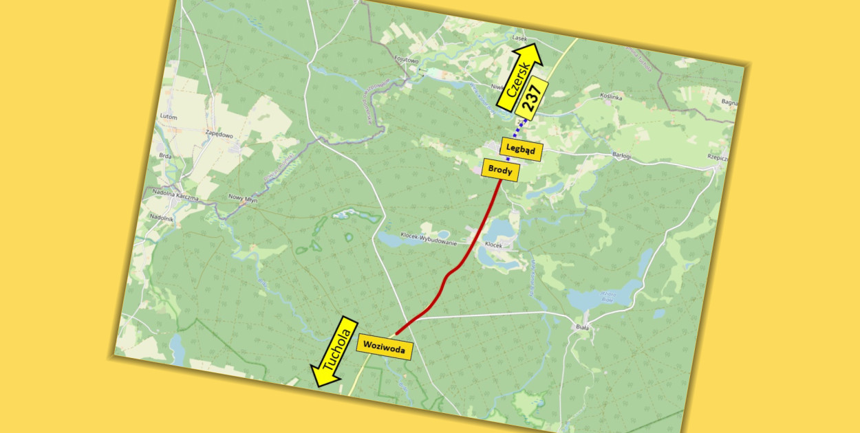 W tym roku remont odcinka drogi z Tucholi do Legbąda! ZDW ogłosiło przetarg