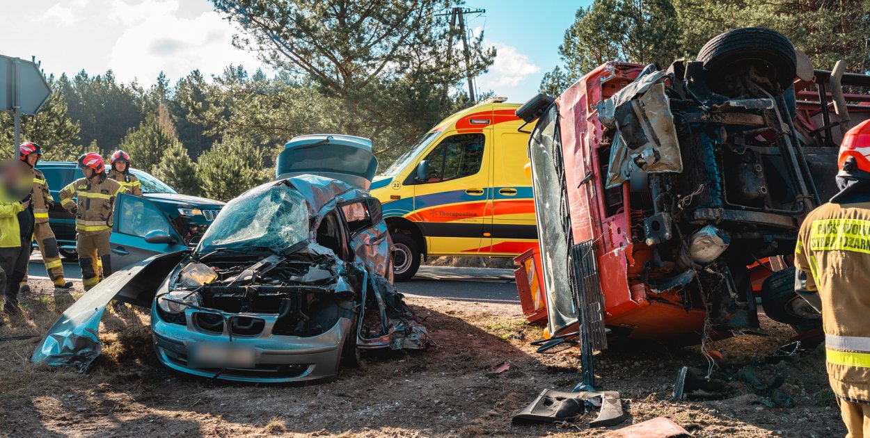 NOWE INFORMACJE: Poważny wypadek na drodze Tuchola – Tleń